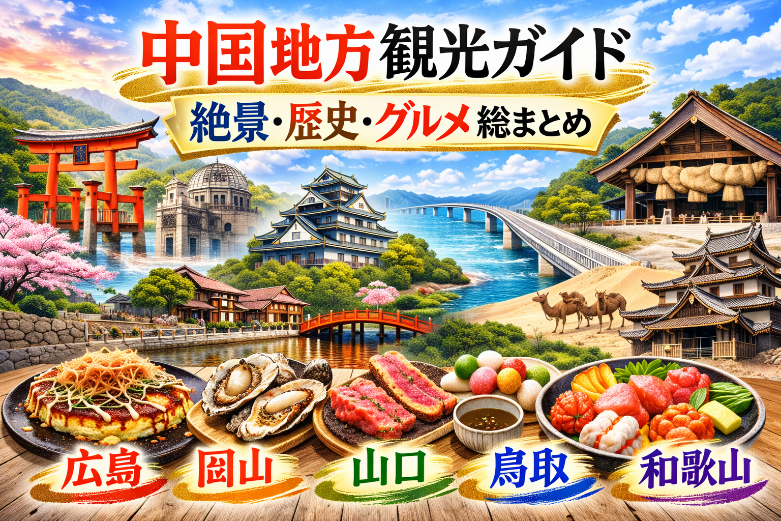 中国地方観光ガイドのイメージ｜広島・岡山・山口の人気観光地