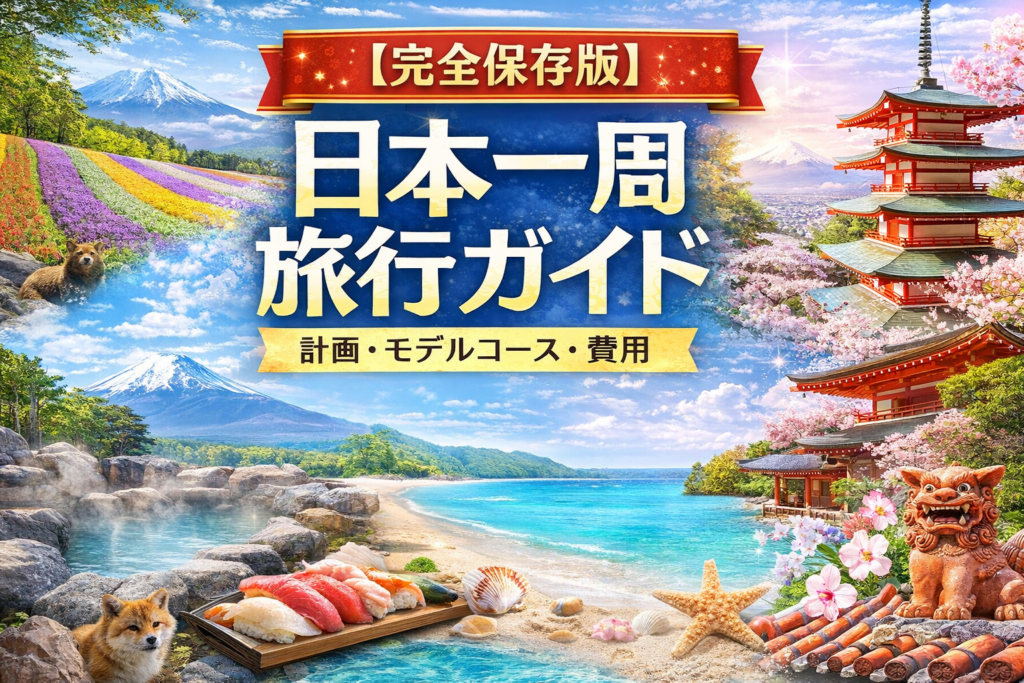 日本一周旅行の計画・準備・モデルコース・費用を解説する完全保存版ガイドのアイキャッチ画像