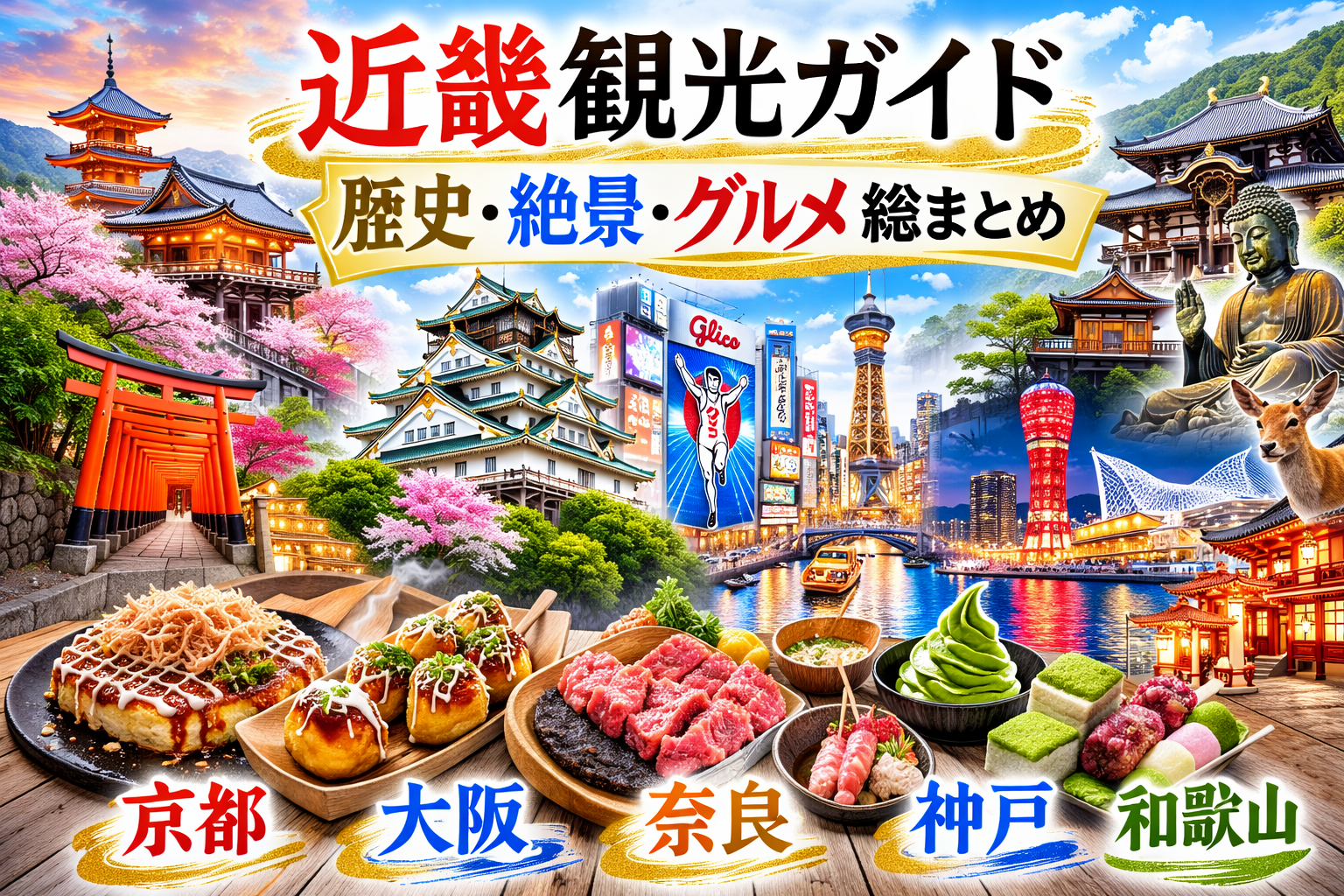 近畿観光ガイドのイメージ｜京都・大阪・奈良の人気観光地