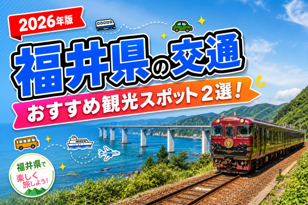 福井県の交通おすすめ観光スポット2選【楽天たびノート】のアイキャッチ画像