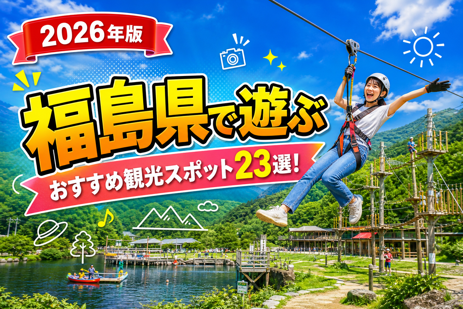 福島県で遊ぶおすすめ観光スポット23選【楽天たびノート】のアイキャッチ画像