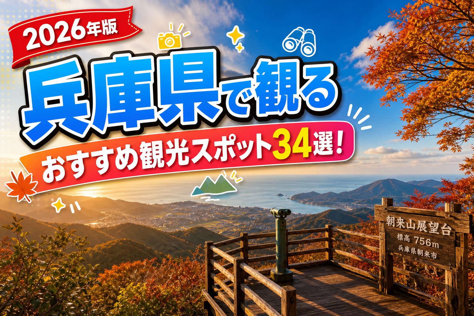 兵庫県で観るおすすめ観光スポット34選【楽天たびノート】のアイキャッチ画像