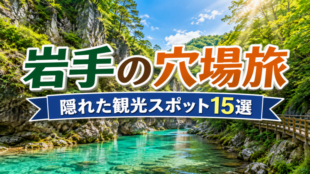 岩手県の隠れた観光穴場スポットを紹介する旅行ガイド風アイキャッチ画像