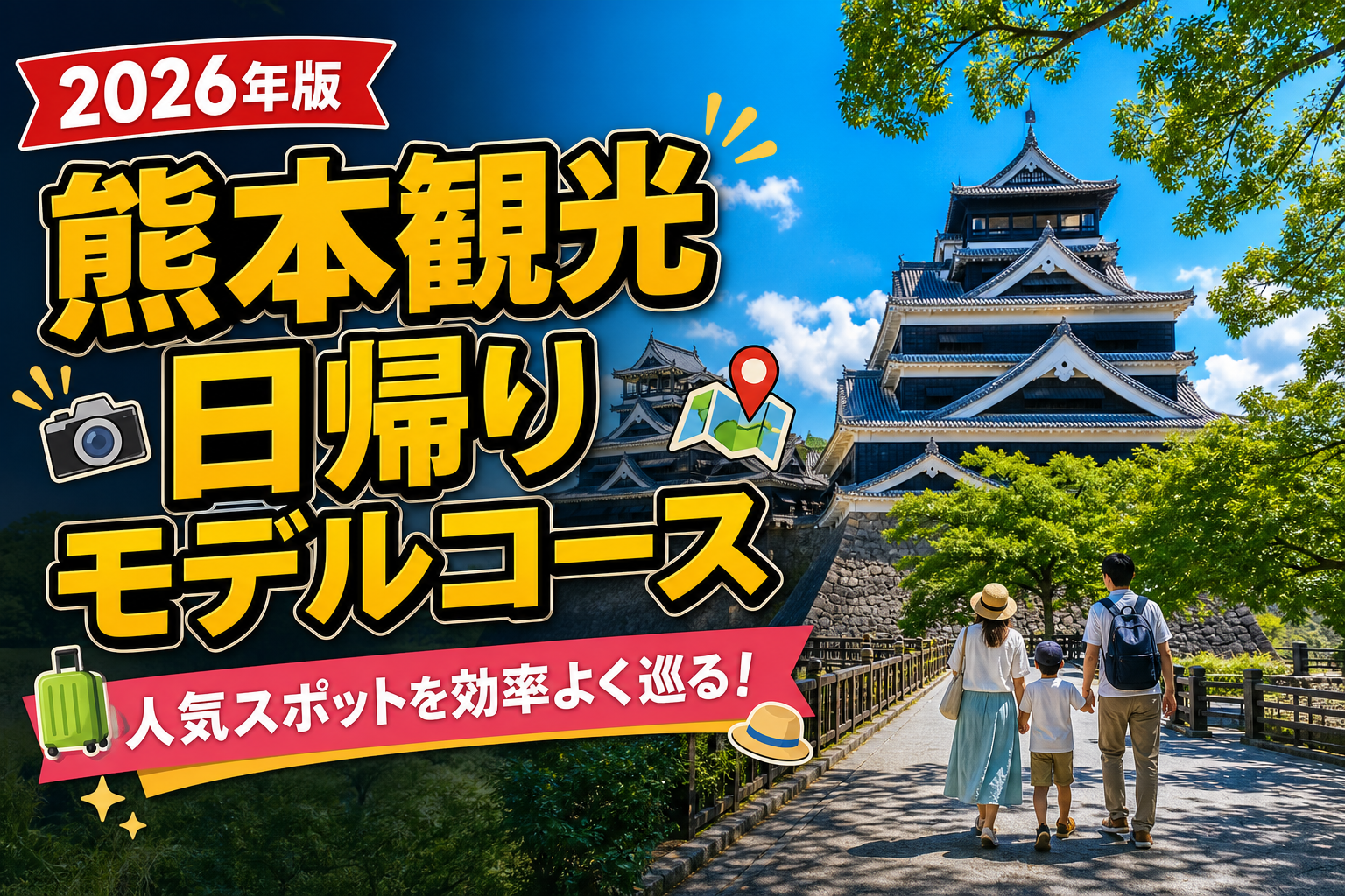 【2026年最新】熊本観光日帰りモデルコース！絶対行きたいスポット完全ガイドのアイキャッチ画像