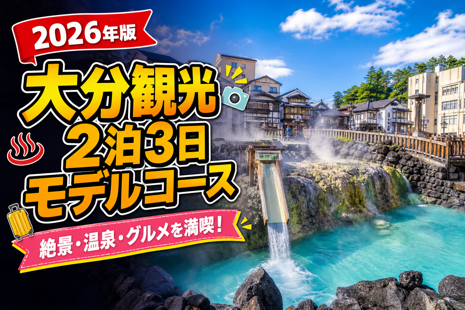 【2026年版】大分観光2泊3日モデルコース完全ガイド！温泉と絶景を満喫のアイキャッチ画像