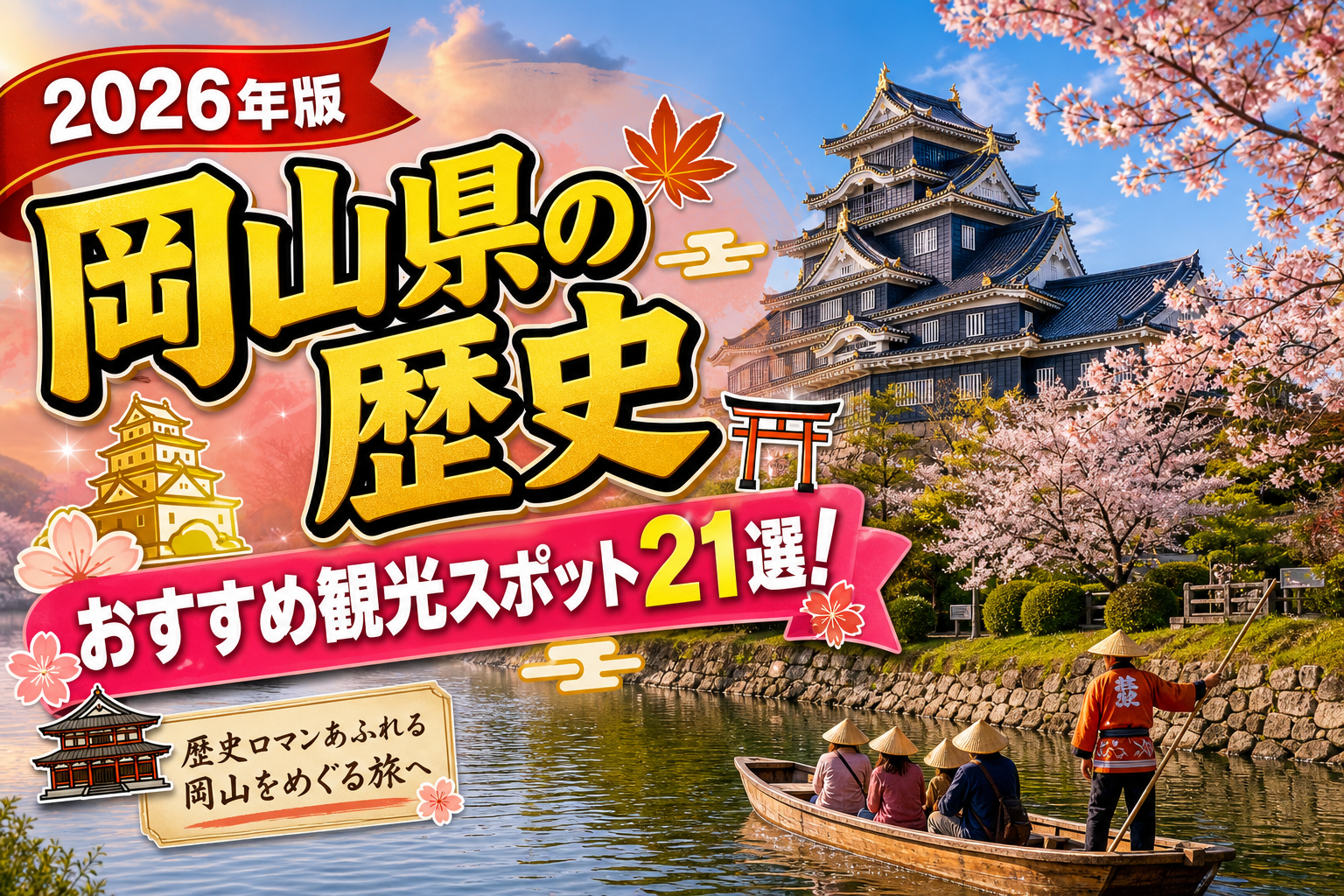 岡山県の歴史おすすめ観光スポット21選【楽天たびノート】のアイキャッチ画像