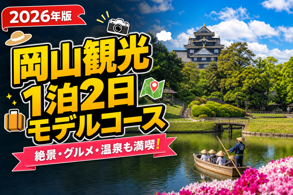 【2026年版】岡山観光1泊2日モデルコース！倉敷美観地区と後楽園を巡る旅のアイキャッチ画像