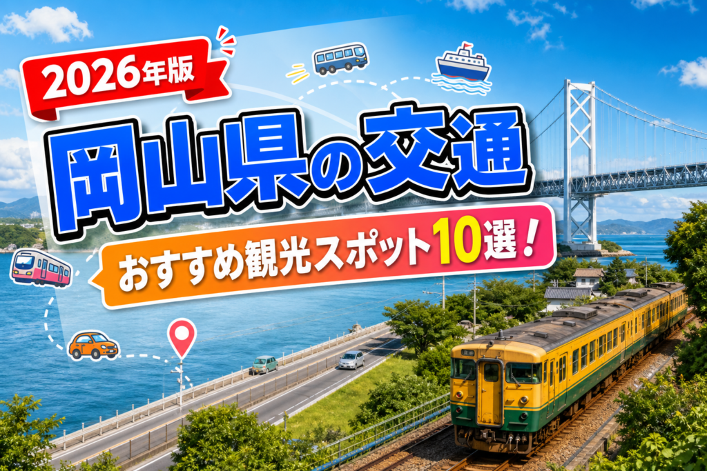 岡山県の交通おすすめ観光スポット10選【楽天たびノート】のアイキャッチ画像
