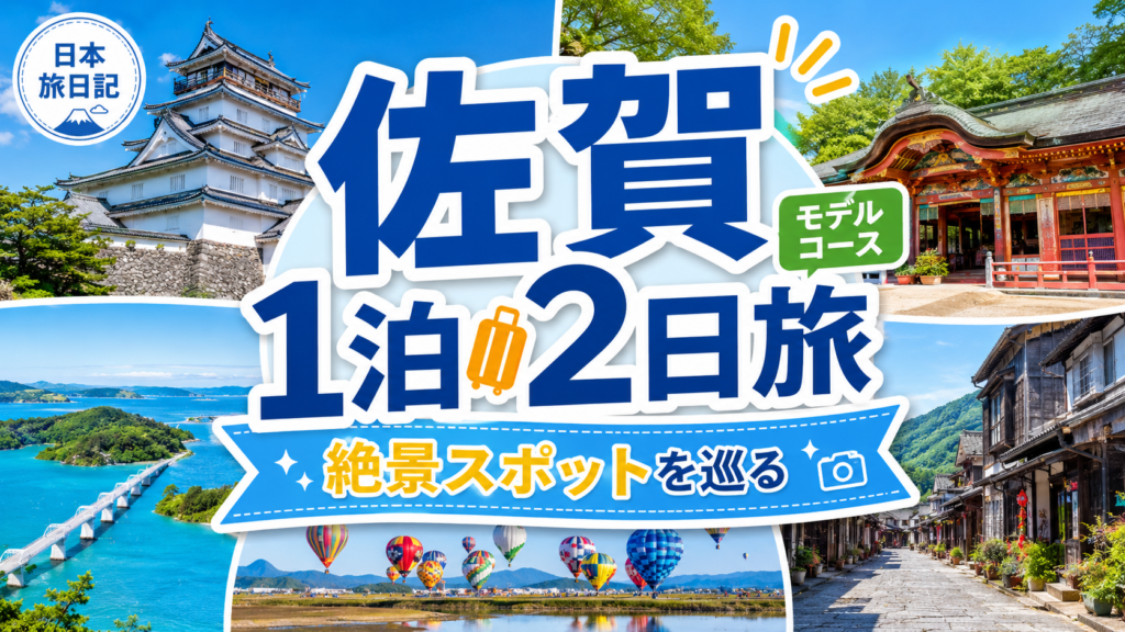 佐賀観光を1泊2日で巡るおすすめモデルコースの旅行ガイド風アイキャッチ画像