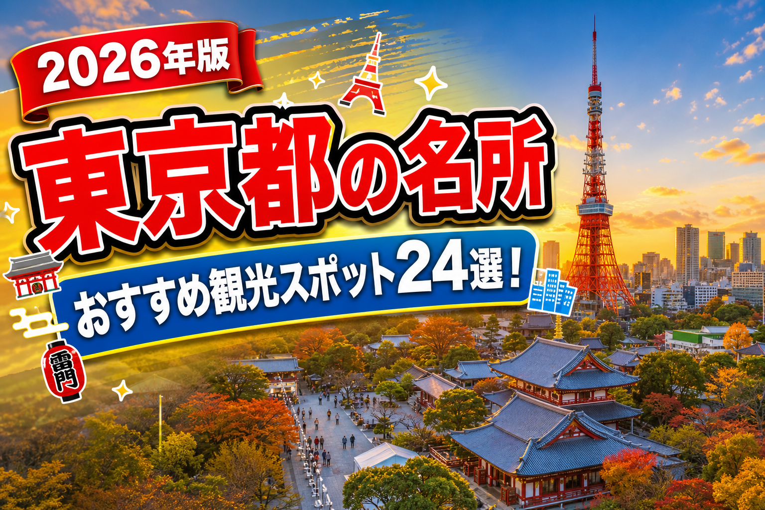 東京都の名所おすすめ観光スポット24選【楽天たびノート】のアイキャッチ画像