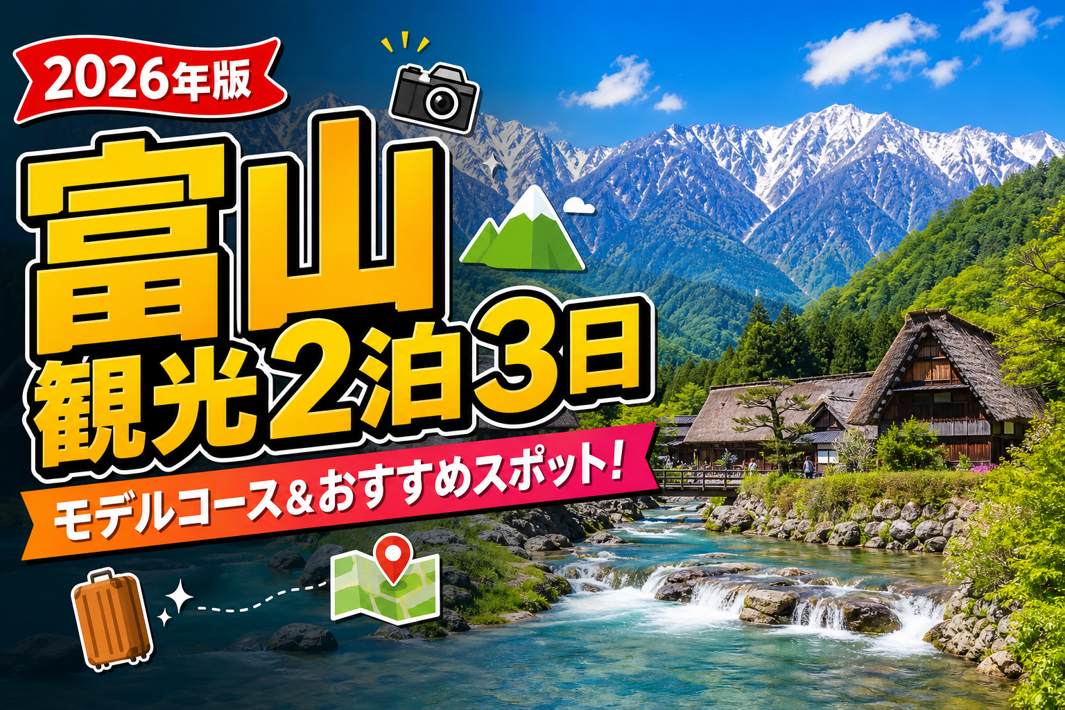 【2026年版】富山観光2泊3日完全ガイド！絶対行きたいモデルコースのアイキャッチ画像