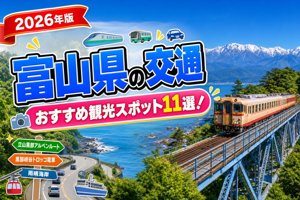 富山県の交通おすすめ観光スポット11選【楽天たびノート】のアイキャッチ画像