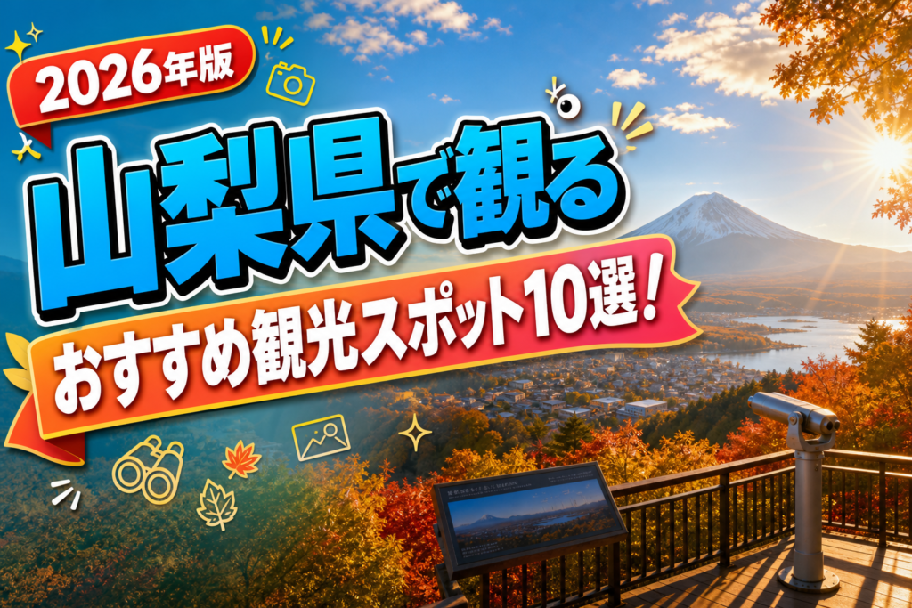 山梨県で観るおすすめ観光スポット10選【楽天たびノート】のアイキャッチ画像