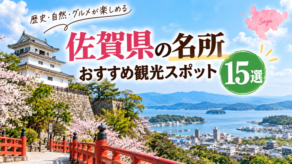 佐賀県の歴史や自然を楽しめる名所とおすすめ観光スポットを紹介するアイキャッチ画像